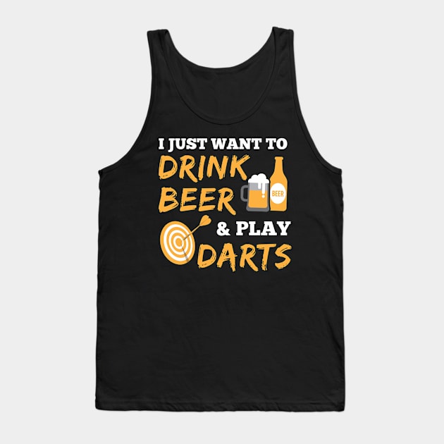 Drink Beer And Play Darts Tank Top by TeeShirt_Expressive